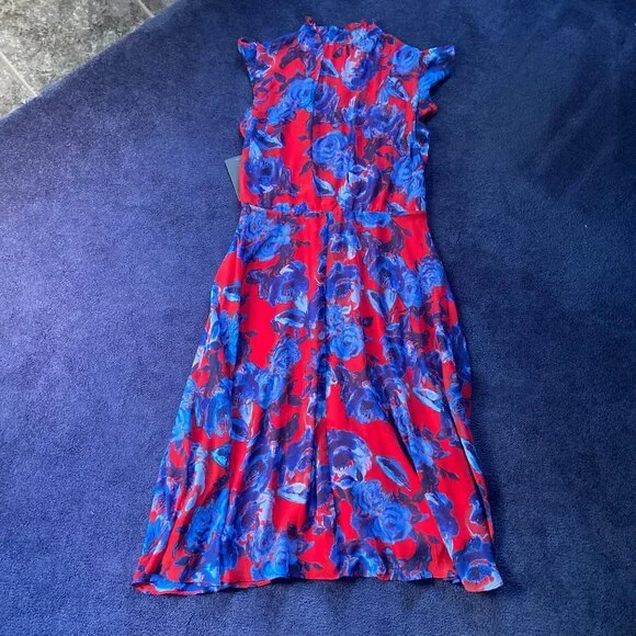 NWT Red & Blue Floral Julia Jordan Dress Sz 10 - Picture 5 of 8
